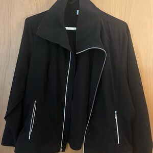 Chico's Black Sporty Jacket with White Trim
